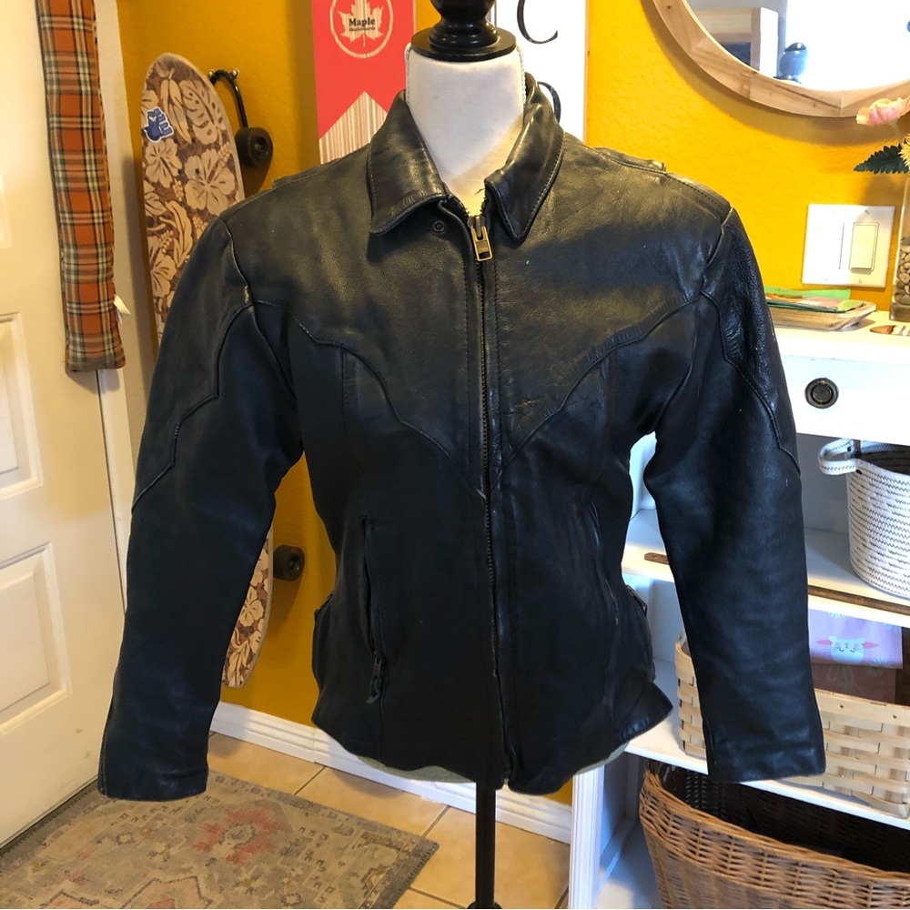 Vintage Unisex UNIK Leather Jacket Sz S